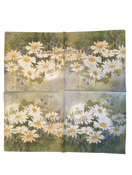NAPKIN 26 DAISIES Decoupage Craft Supplies Paper Crafts Card Making Journaling Mixed Medium Crafters Delight - JAMsCraftCloset