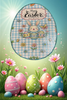 Wood Egg EASTER EGG Wall Art BUNNY WITH EGGS FLOWERS AND BLING Shelf-Sitter Gift Idea Unique Home Holiday Decor - JAMsCraftCloset