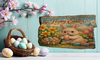Antique West Virginia Roof Slate Decoupaged EASTER SLATE WALL ART &nbsp;Happy Easter Bunny Eggs in Basket Tulips Daffodils - Handmade Unique EASTER Holiday Decoration Home Decor Gift - JAMsCraftCloset