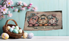Antique West Virginia Roof Slate Decoupaged EASTER SLATE WALL ART Happy Easter - 3 Cute Eggs - Handmade Unique EASTER Holiday Decoration Home Decor Gift - JAMsCraftCloset