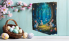 Antique West Virginia Roof Slate Decoupaged EASTER SLATE WALL ART Happy Easter Bunnies - Forest - Handmade Unique EASTER Holiday Decoration Home Decor Gift
