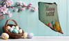 Antique West Virginia Roof Slate Decoupaged EASTER SLATE WALL ART Happy Easter Eggs - Handmade Unique EASTER Holiday Decoration Home Decor Gift - JAMsCraftCloset