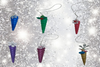 SEASHELL ORNAMENTS Cone Shaped Handmade Christmas Tree Ornament Collectible WINTER Decor Gift Idea Home Decor Unique SET OF 5 - JAMsCraftCloset