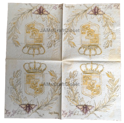 NAPKIN 34 QUEEN BEE Decoupage Craft Supplies Paper Crafts Card Making Journaling Mixed Medium Crafters Delight - JAMsCraftCloset