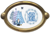 OVAL SHAPED Digital Graphic Design BLUE MERRY CHRISTMAS TREES AND SANTA Sublimation PNG SVG Christmas Decor ake House Sign Farmhouse Country Home Cabin Wall Art Decor Wreath Design Gift Crafters Delight - JAMsCraftCloset