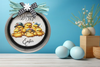 ROUND Digital Graphic Design EASTER CHICKS Sublimation PNG SVG Holiday Decoration Sign Farmhouse Country Home Decor Cabin KITCHEN Wall Art Gift Crafters Delight HAPPY CRAFTING {{ JAMsCraftCloset }}