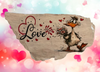 Antique West Virginia Roof Decoupaged LOVE - DUCK WITH FLOWERS - Valentine/Love Theme Handmade Wall Art Unique Home Decor Gift- JAMsCraftCloset