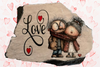Antique West Virginia Roof Decoupaged LOVE - ELDERLY COUPLE - Valentine/Love Theme Handmade Wall Art Unique Home Decor Gift- JAMsCraftCloset