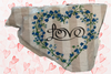 Antique West Virginia Roof Decoupaged LOVE - BLUE FLORAL HEART - Valentine/Love Theme Handmade Wall Art Unique Home Decor Gift- JAMsCraftCloset