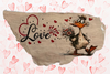 Antique West Virginia Roof Decoupaged LOVE - DUCK WITH FLOWERS - Valentine/Love Theme Handmade Wall Art Unique Home Decor Gift- JAMsCraftCloset