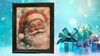 Vintage Wood Frame Decoupage On Glass SANTA SNOWFLAKES HOLLY Christmas Wall Art Shelf Sitter Gift Idea JAMsCraftCloset