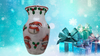 Glass VASE Decoupaged SNOWMEN and HOLLY Christmas Holiday Decor Wedding Decor Shelf Sitter Vase Shabby Chic Victorian BoHo Decor Gift Idea - JAMsCraftCloset