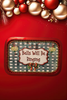 Metal Tray RED - BELLS WILL BE RINGING - HOLIDAY Wall Art Handmade Decoupaged Upcycled Metal Tray Gift - JAMsCraftCloset
