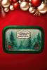 Metal Tray GREEN - CHRISTMAS IN THE HEART - CHRISTMAS IN THE AIR - HOLIDAY Wall Art Handmade Decoupaged Upcycled Metal Tray Gift - JAMsCraftCloset
