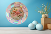 Plastic Round Pink and Silver TRAY Farmhouse Country Easter Decor VINTAGE EASTER BONNET Wall Art HAPPY EASTER Cottage Chic Victorian Decor Handmade Gift Idea &nbsp;- JAMsCraftCloset
