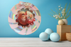 Plastic Round Pink and Silver TRAY Farmhouse Country Easter Decor CHICK IN EGG SHELL Wall Art HAPPY EASTER Cottage Chic Victorian Decor Handmade Gift Idea &nbsp;- JAMsCraftCloset