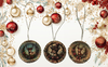 ROUND Wood Decoupaged DEER - SET 1 Ornaments Handmade Christmas Ornament Package Decor WINTER Decor Gift Idea Home Decor Unique SET OF 3 - JAMsCraftCloset