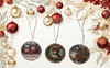 ROUND Wood Decoupaged SNOWMAN TREE Ornaments Handmade Christmas Ornament Package Decor WINTER Decor Gift Idea Home Decor Unique SET OF 3 - JAMsCraftCloset