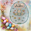 Wood Egg EASTER EGG Wall Art BUNNY WITH EGGS FLOWERS AND BLING Shelf-Sitter Gift Idea Unique Home Holiday Decor - JAMsCraftCloset