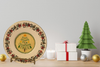 Glass PLATE Round ROCKIN AROUND THE CHRISTMAS TREE Country Farmhouse Holiday Wall Art Handmade Decoupaged Repurposed Upcycled Wedding Gift Idea - JAMsCraftCloset