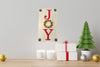 JOY with JINGLE BELLS Wooden Handmade Sign Holiday Christmas Decor Gift Idea Wall Art Wall Hanging Jar Hand Pointed HAPPY DOT flowers Cotton Ball or LED Light Holder Table Decor Bathroom Decor - JAMsCraftCloset