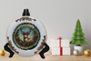 Glass PLATE Round CHRISTMAS DEER 2 Country Farmhouse Kitchen Shelf Sitter Handmade Decoupaged Repurposed Upcycled Birthday Gift Idea - JAMsCraftCloset