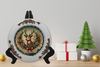 Glass PLATE Round CHRISTMAS DEER 3 Country Farmhouse Kitchen Shelf Sitter Handmade Decoupaged Repurposed Upcycled Birthday Gift Idea - JAMsCraftCloset
