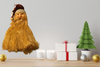 Santa Face 1 Long Straw Beard Vintage Paper Mache Primitive or Country Santa Wall Art Collectible