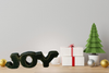 JOY Chunky Green Wooden Primitive Hand Painted Handmade Christmas Winter Decoration Home Decor Holiday