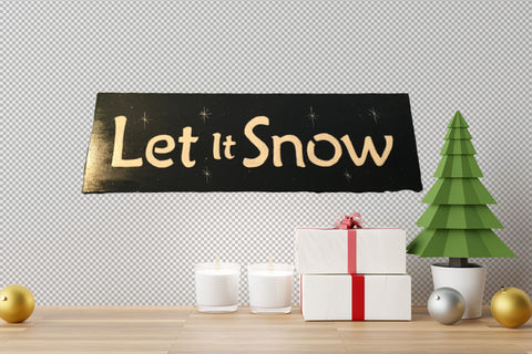 LET IT SNOW Hand Painted Wooden Wall Art Mantel Hearth Shelf Sign Christmas Decor Home Decor Gift Idea - JAMsCraftCloset