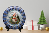 PLATE PLASTIC ROUND Blue and White DECOUPAGED Upcycled Repurposed Wall Art or Shelf Sitter I'D MELT FOR YOU Christmas Holiday Snowman Home Decor Wall Art Gift WEDDING - JAMsCraftCloset