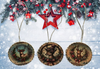 ROUND Wood Decoupaged DEER - SET 1 Ornaments Handmade Christmas Ornament Package Decor WINTER Decor Gift Idea Home Decor Unique SET OF 3 - JAMsCraftCloset