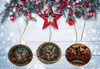 ROUND Wood Decoupaged DEER - SET 2 Ornaments Handmade Christmas Ornament Package Decor WINTER Decor Gift Idea Home Decor Unique SET OF 3 - JAMsCraftCloset
