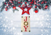 JOY with JINGLE BELLS Wooden Handmade Sign Holiday Christmas Decor Gift Idea Wall Art Wall Hanging Jar Hand Pointed HAPPY DOT flowers Cotton Ball or LED Light Holder Table Decor Bathroom Decor - JAMsCraftCloset