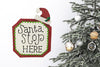 SANTA STOP HERE Doorknob Hanger Magnet Handmade Hand Painted Holiday Folk Art Gift-One of a Kind-Unique JAMsCraftCloset