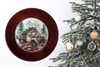 Ruby Red CHARGER PLATE Christmas Holiday Wall Art OLD TRUCK MERRY CHRISTMAS Country Farmhouse Home Holiday Decor Handmade Decoupaged Gift Idea Crafters Delight - JAMsCraftCloset