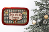 Metal Tray RED - BELLS WILL BE RINGING - HOLIDAY Wall Art Handmade Decoupaged Upcycled Metal Tray Gift - JAMsCraftCloset