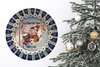 PLATE PLASTIC ROUND Blue and White DECOUPAGED Upcycled Repurposed Wall Art or Shelf Sitter I'D MELT FOR YOU 2 Christmas Holiday Snowman Home Decor Wall Art Gift WEDDING- JAMsCraftCloset