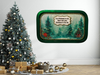Metal Tray GREEN - CHRISTMAS IN THE HEART - CHRISTMAS IN THE AIR - HOLIDAY Wall Art Handmade Decoupaged Upcycled Metal Tray Gift - JAMsCraftCloset