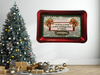 PLASTIC Tray Sparkly RED - CHRISTMAS IS DOING SOMETHING EXTRA FOR SOMEONE - HOLIDAY Wall Art Handmade Decoupaged Upcycled Metal Tray Gift - JAMsCraftCloset