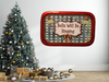 Metal Tray RED - BELLS WILL BE RINGING - HOLIDAY Wall Art Handmade Decoupaged Upcycled Metal Tray Gift - JAMsCraftCloset