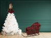 Sleigh Holiday Christmas Vintage Metal and Grapevine BROWN Red Plaid Lining Unique Shelf Sitter Gift Idea - JAMsCraftCloset