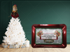 PLASTIC Tray Sparkly RED - CHRISTMAS IS DOING SOMETHING EXTRA FOR SOMEONE - HOLIDAY Wall Art Handmade Decoupaged Upcycled Metal Tray Gift - JAMsCraftCloset