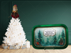 Metal Tray GREEN - CHRISTMAS IN THE HEART - CHRISTMAS IN THE AIR - HOLIDAY Wall Art Handmade Decoupaged Upcycled Metal Tray Gift - JAMsCraftCloset