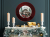 Ruby Red CHARGER PLATE Christmas Holiday Wall Art OLD TRUCK MERRY CHRISTMAS Country Farmhouse Home Holiday Decor Handmade Decoupaged Gift Idea Crafters Delight - JAMsCraftCloset