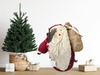 Primitive Santa Stuffed Sandbag Bottom Stuffed Fabric Vintage Holiday Decoration Christmas Decor Gift Idea - JAMsCraftCloset