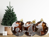 Large Decoupaged With White Lace and Pearls Rusty Brown Christmas Bulbs Holiday Decor Tree Decor Bowl Filler Shelf Sitter Gift Idea - JAMsCraftCloset