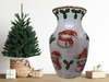 Glass VASE Decoupaged SNOWMEN and HOLLY Christmas Holiday Decor Wedding Decor Shelf Sitter Vase Shabby Chic Victorian BoHo Decor Gift Idea - JAMsCraftCloset