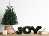 JOY Chunky Green Wooden Primitive Hand Painted Handmade Christmas Winter Decoration Home Decor Holiday