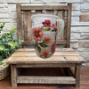 Glass PITCHER Decoupaged VIBRANT FLORAL Wedding Decor Shelf Sitter Basket Shabby Chic Victorian BoHo Home Decor Gift Idea - JAMsCraftCloset